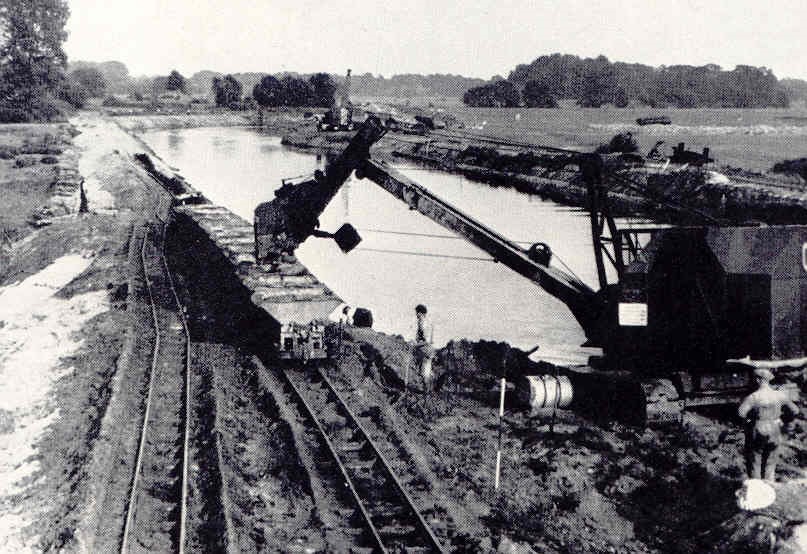 Baggerarbeiten Emsbegradiung Warendorf 1938